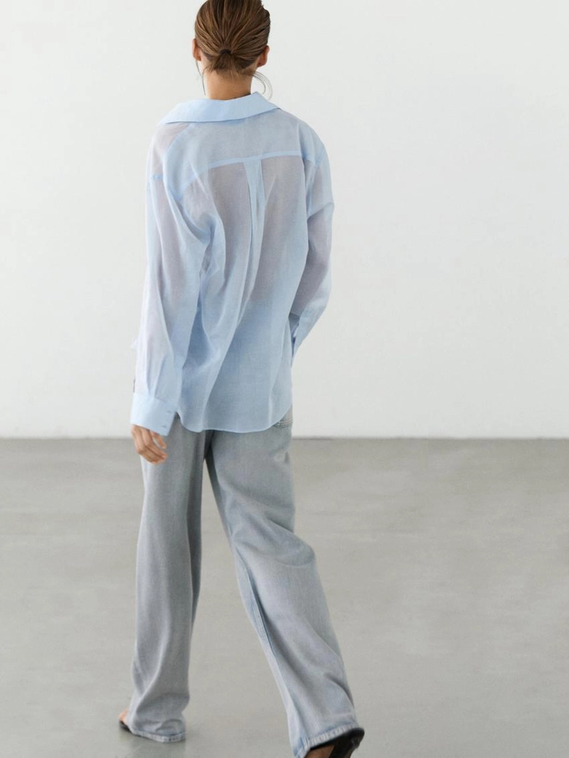 Рубашка из хлопка с воротником и деталями