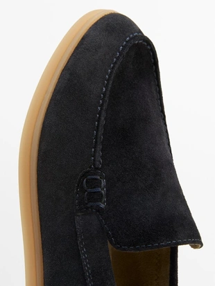 Мокасины из расщепленной замши с резиновой подошвой- Заказать в России