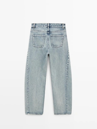 Джинсы с завышенной талией и объемным кроем- Заказать в России