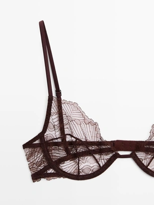Кружевной бюстгальтер с формованной чашкой- Заказать в России