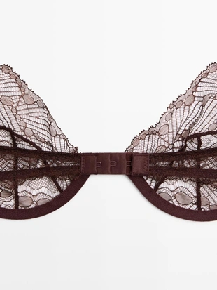 Кружевной бюстгальтер с формованной чашкой- Заказать в России