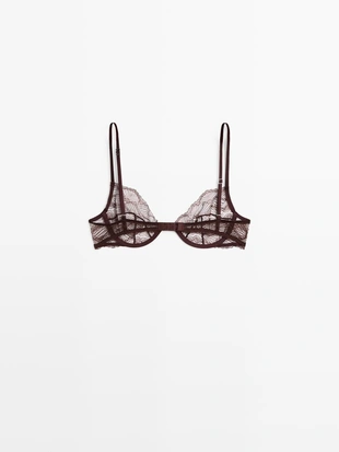 Кружевной бюстгальтер с формованной чашкой- Заказать в России