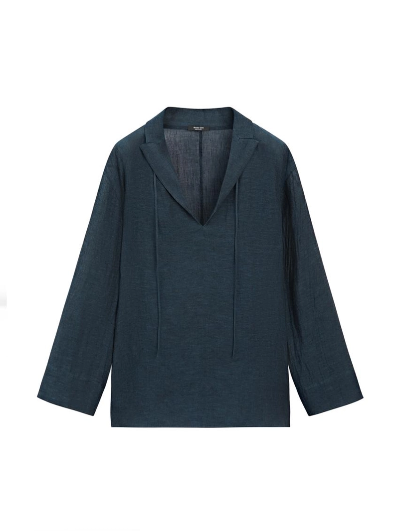 Блузка с воротником из 100% льна