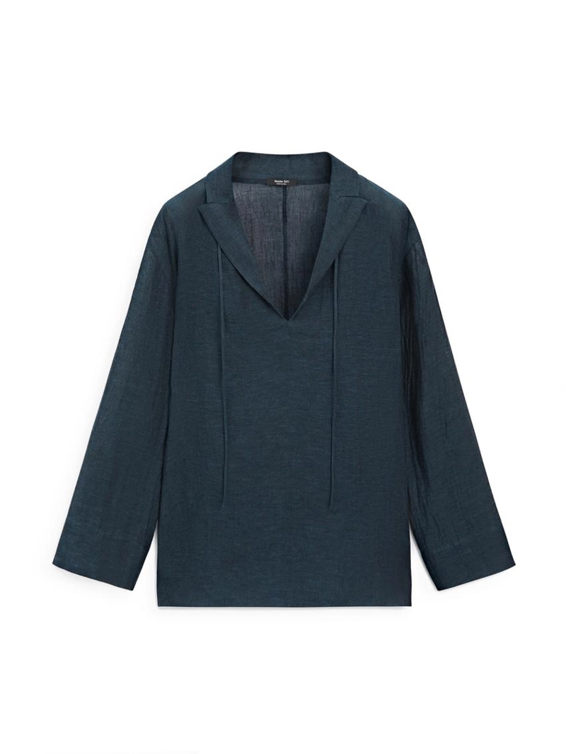 Блузка с воротником из 100% льна