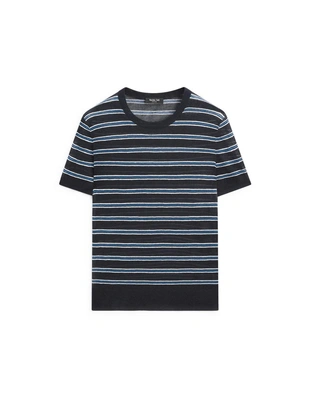 Свитер с коротким рукавом и полосатыми деталями- Заказать в России