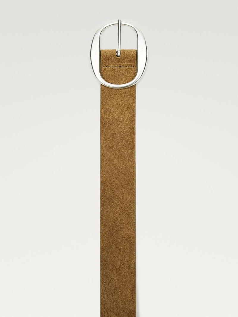 Ремень из замши с овальной пряжкой