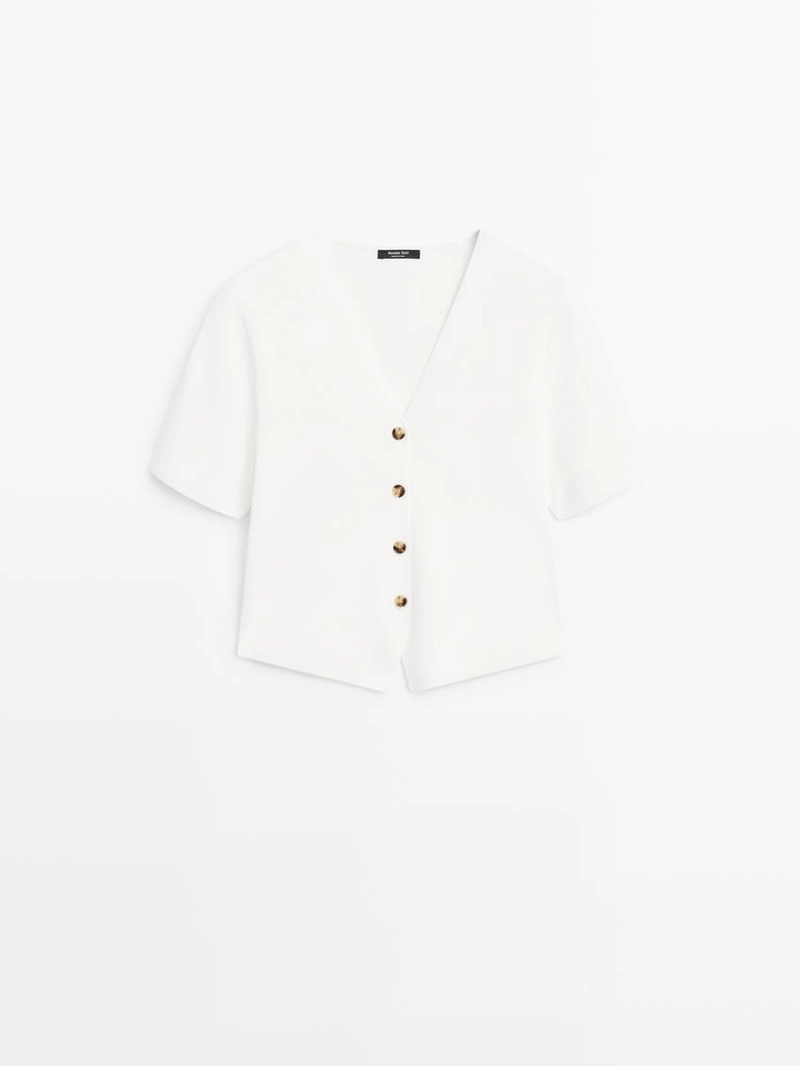 Кардиган с коротким рукавом и пуговицами