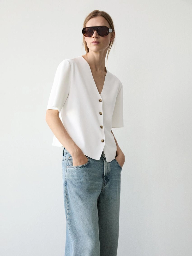 Кардиган с коротким рукавом и пуговицами