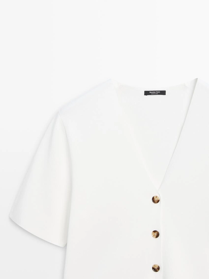 Кардиган с коротким рукавом и пуговицами