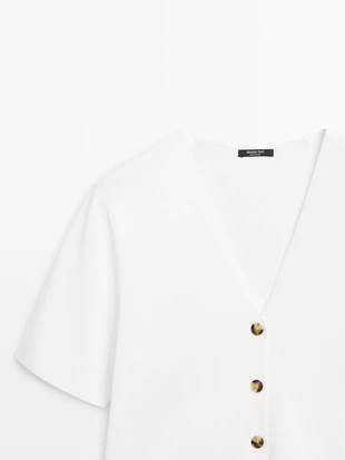 Кардиган с коротким рукавом и пуговицами- Заказать в России
