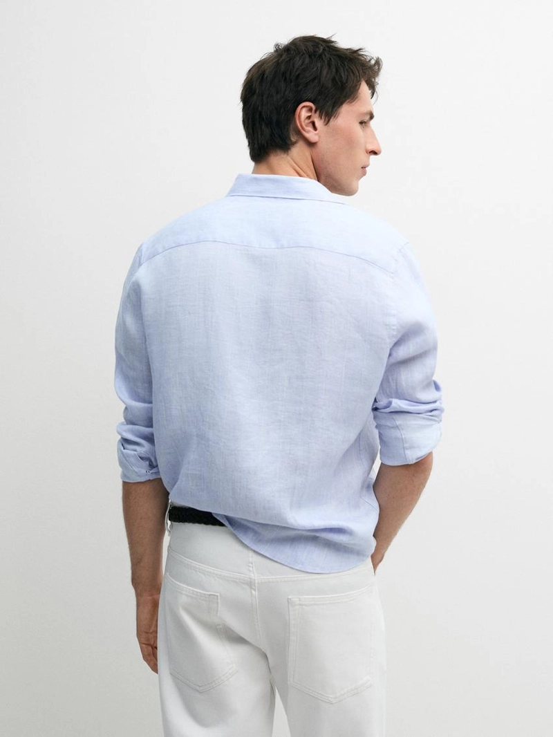 Рубашка в полоску свободного кроя из 100% льна