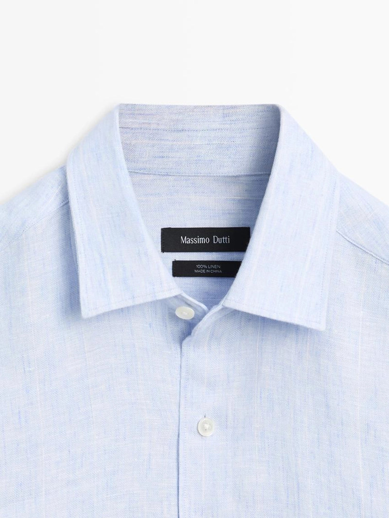 Рубашка в полоску свободного кроя из 100% льна