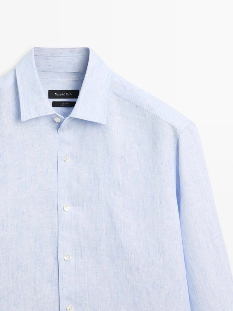 Рубашка в полоску свободного кроя из 100% льна