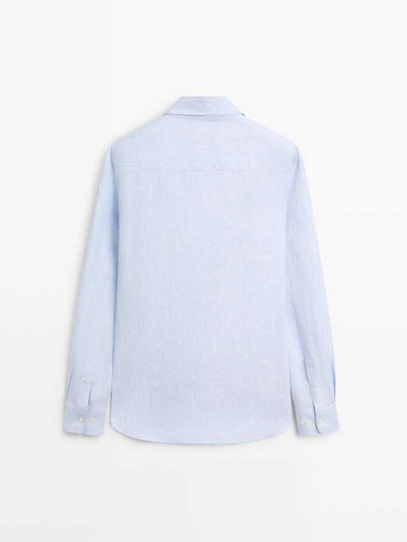 Рубашка в полоску свободного кроя из 100% льна