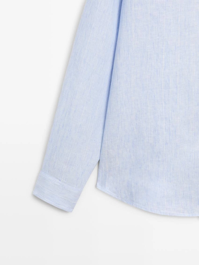 Рубашка в полоску свободного кроя из 100% льна