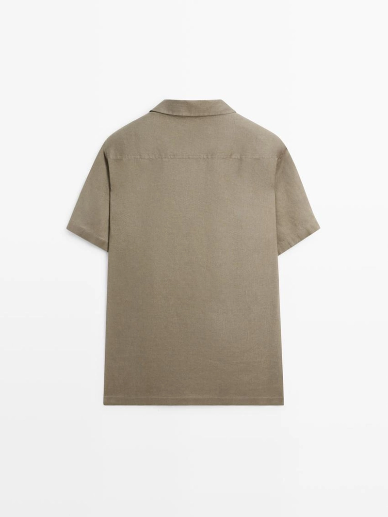 Рубашка из 100% льна с короткими рукавами