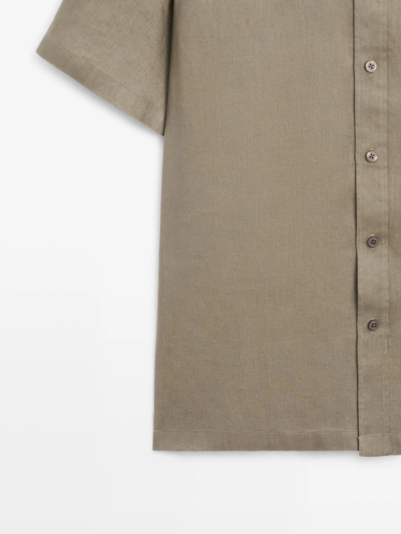 Рубашка из 100% льна с короткими рукавами