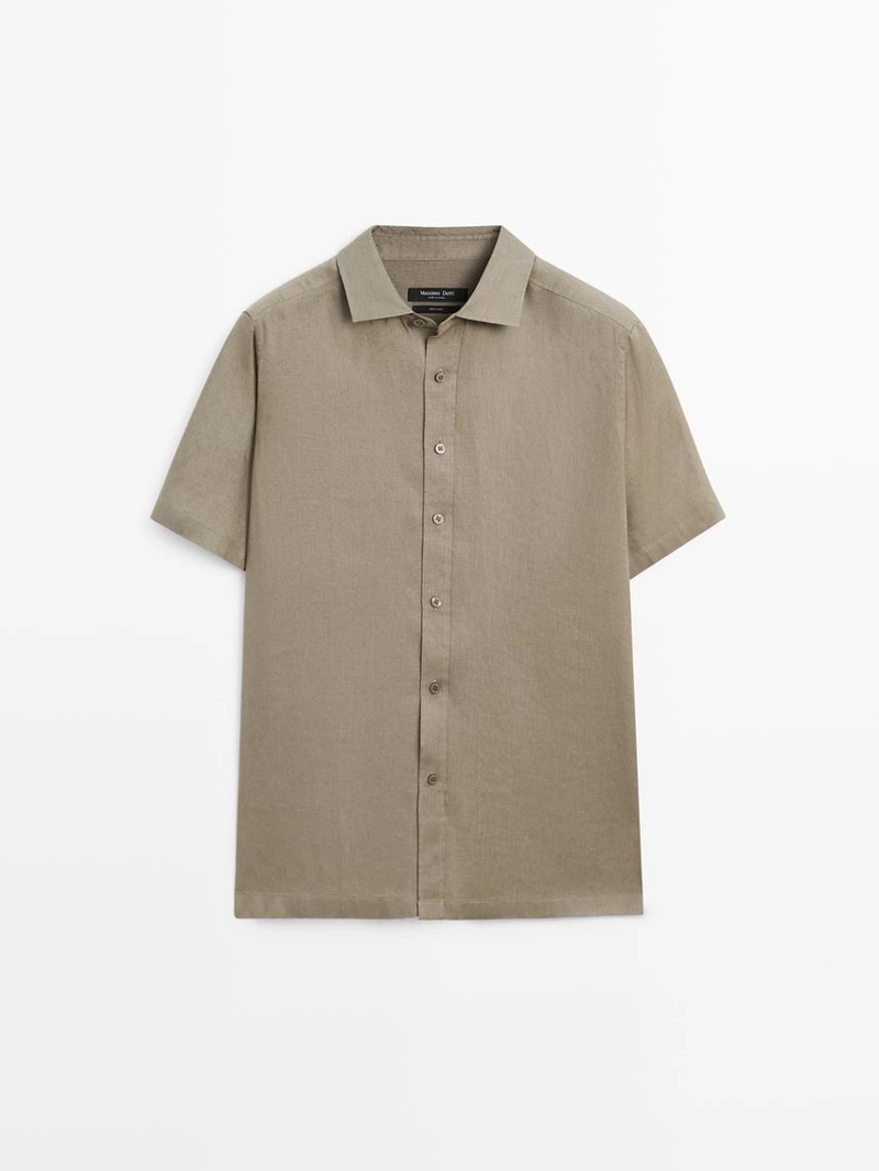 Рубашка из 100% льна с короткими рукавами