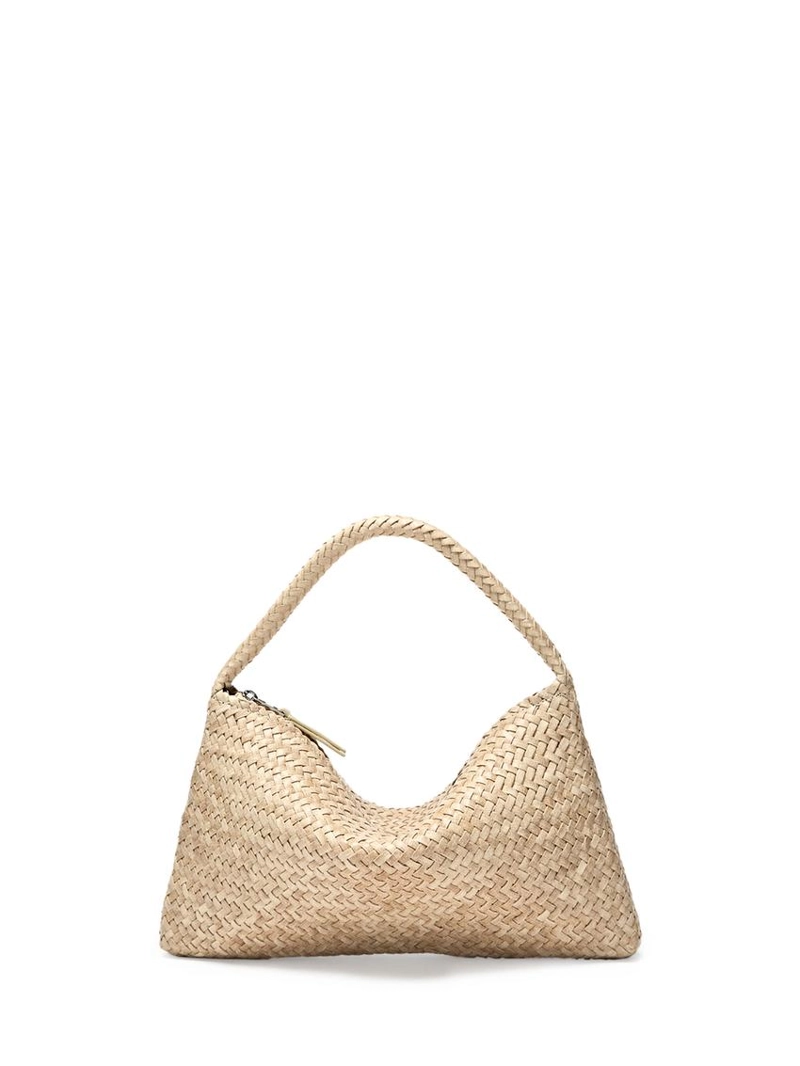 Маленькая плетеная кожаная сумка на плечо