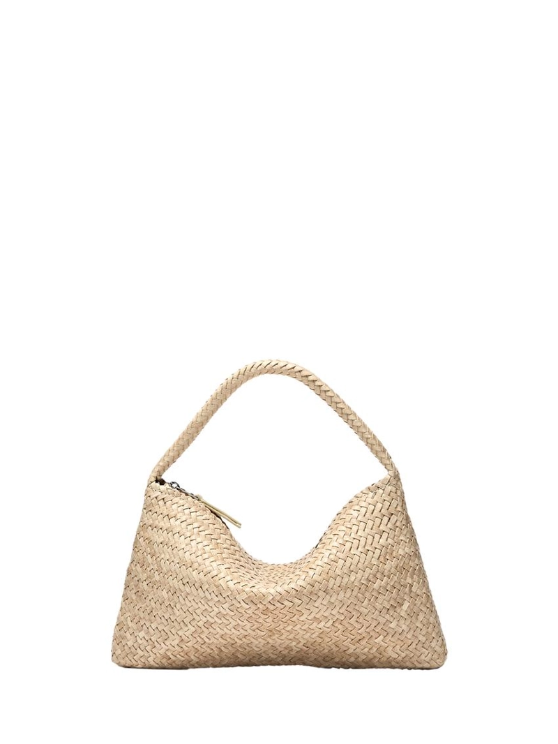 Маленькая плетеная кожаная сумка на плечо