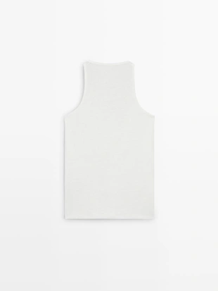 Топ на тонких бретельках из 100% льна- Заказать в России