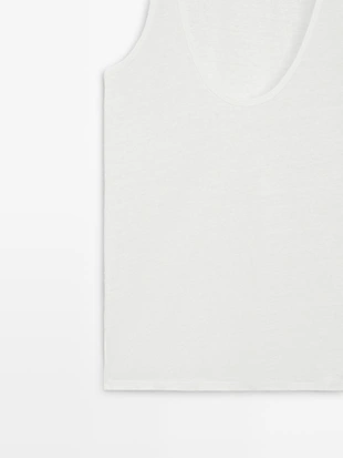 Топ на тонких бретельках из 100% льна- Заказать в России