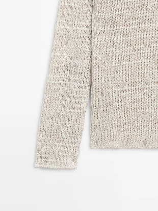 Свитер с лодочным вырезом из вязаного полотна- Заказать в России