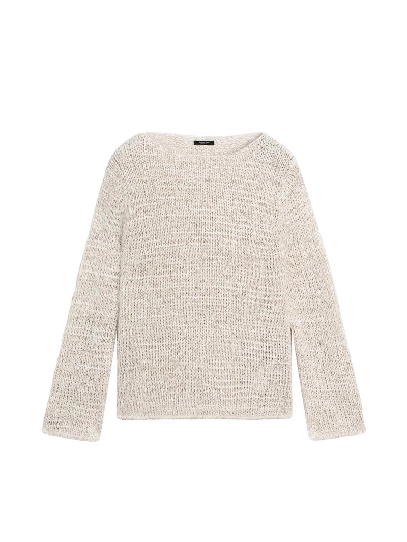 Свитер с лодочным вырезом из вязаного полотна