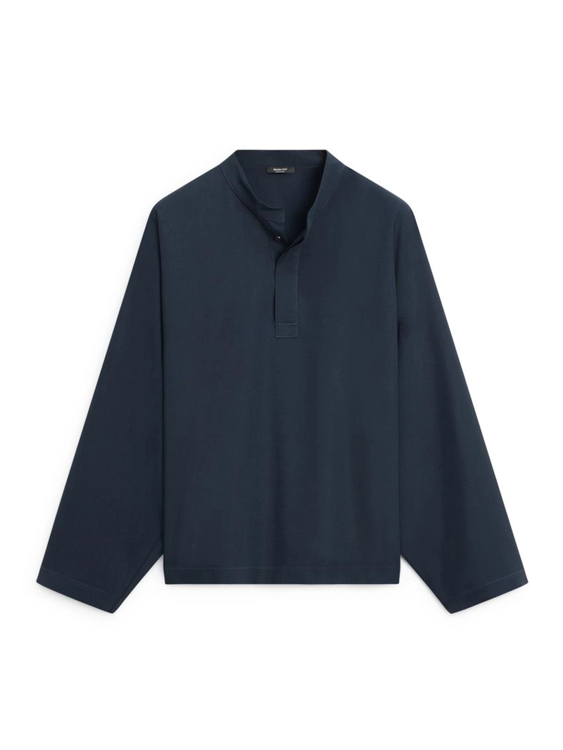 Блуза-пончо с воротником-стойкой