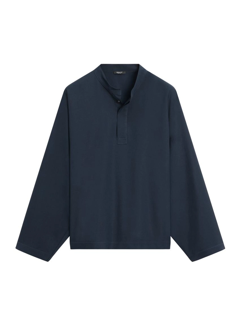 Блуза-пончо с воротником-стойкой