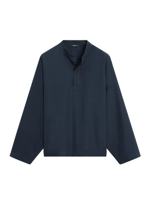 NAVY BLUE | 5117/917/401 - Massimo Dutti Блуза-пончо с воротником-стойкой