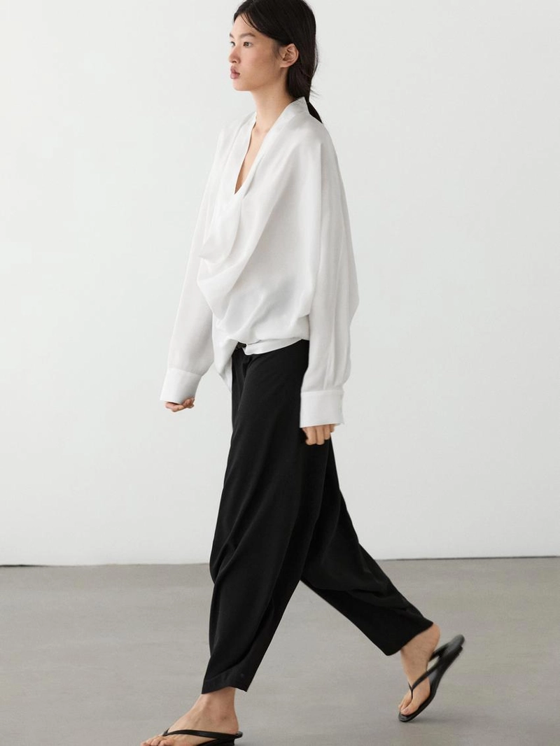 Багги брюки свободного кроя massimo dutti