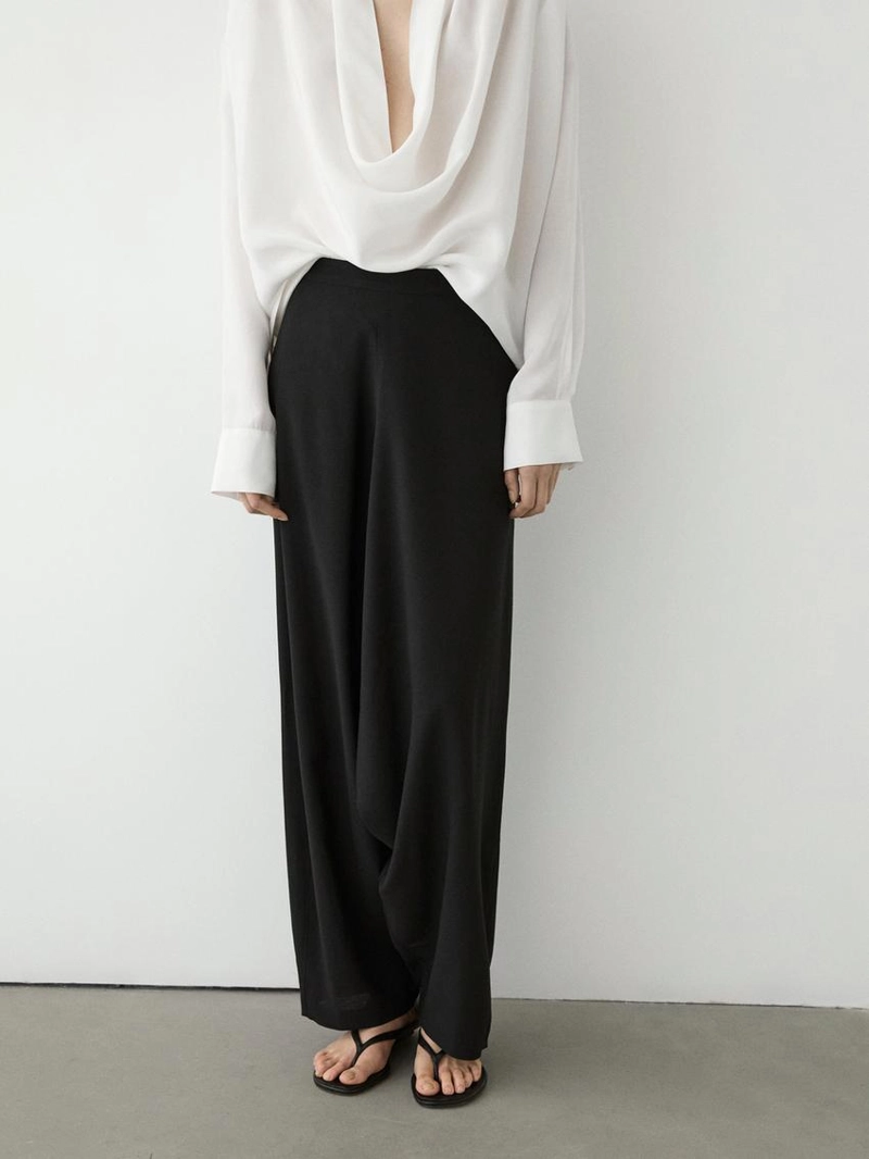 Багги брюки свободного кроя massimo dutti