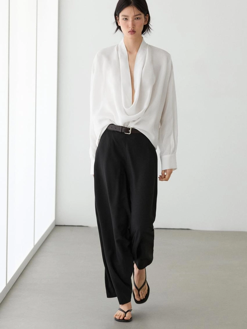 Багги брюки свободного кроя massimo dutti