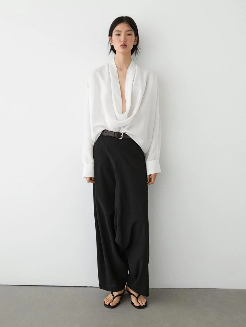 Багги брюки свободного кроя massimo dutti