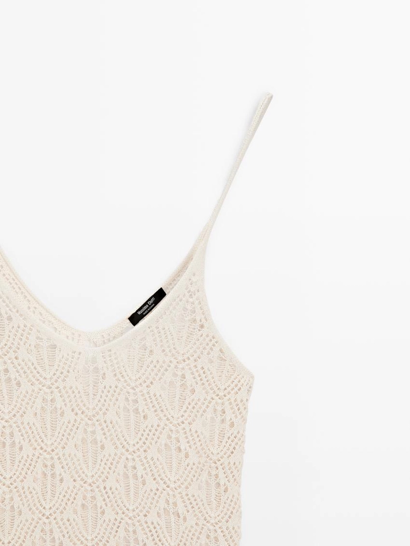 Топ с бретельками и деталями из кружева