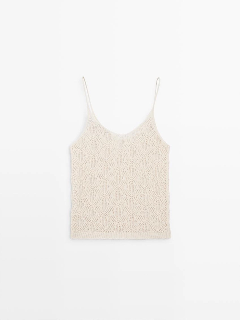 Топ с бретельками и деталями из кружева