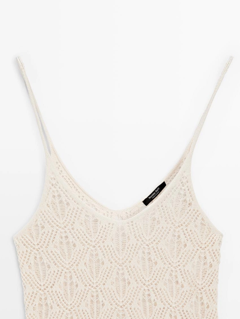 Топ с бретельками и деталями из кружева