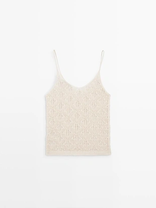 Топ с бретельками и деталями из кружева- Заказать в России