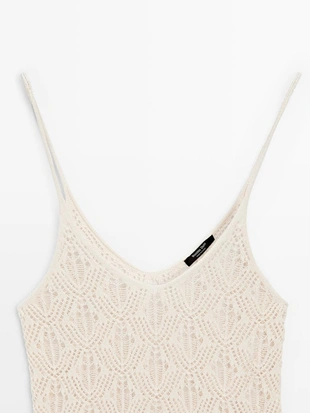 Топ с бретельками и деталями из кружева- Заказать в России