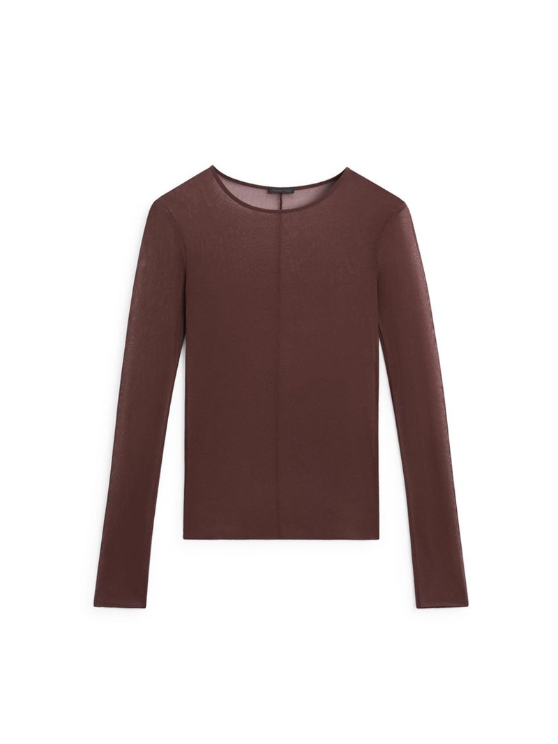 Футболка из шелка с длинным рукавом