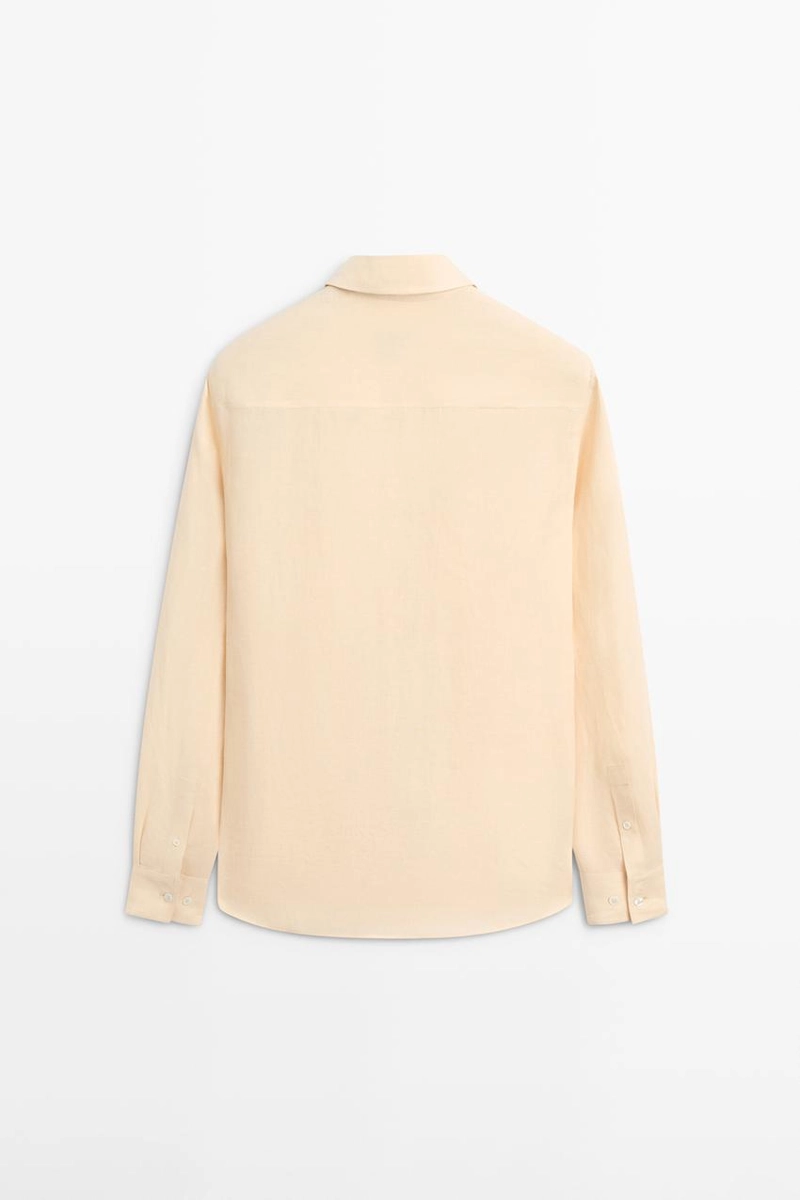 Рубашка из 100% льна с карманными деталями