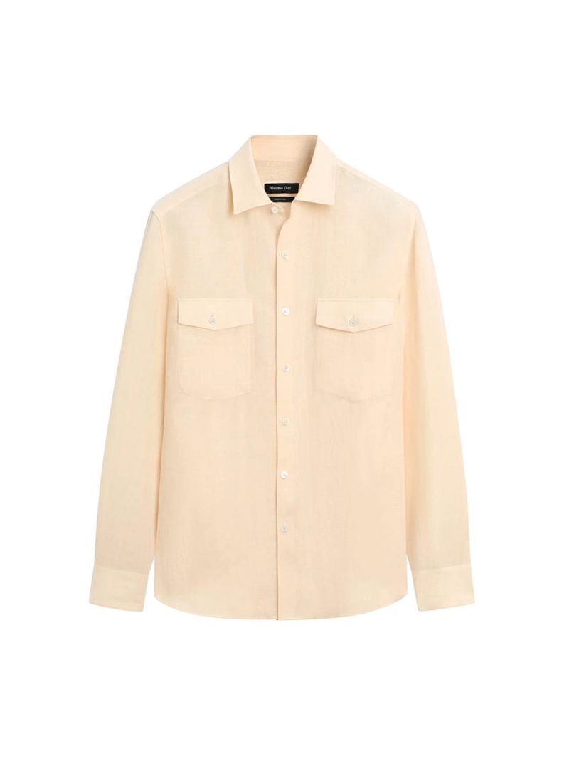 Рубашка из 100% льна с карманными деталями