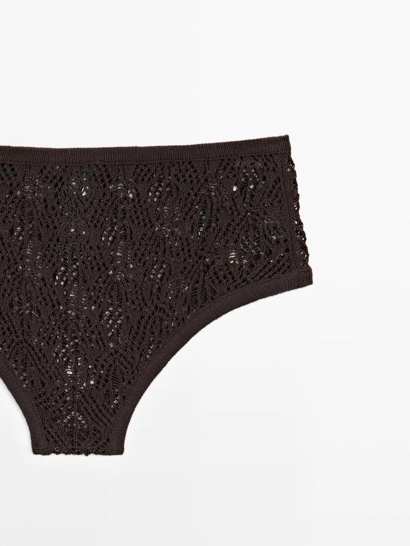 Шорты из хлопково-шерстяной смеси с ажурными деталями