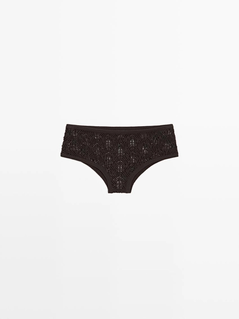 Шорты из хлопково-шерстяной смеси с ажурными деталями