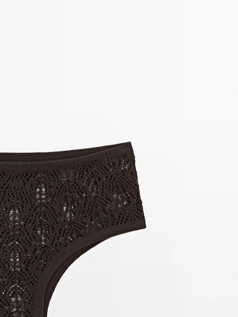 Шорты из хлопково-шерстяной смеси с ажурными деталями