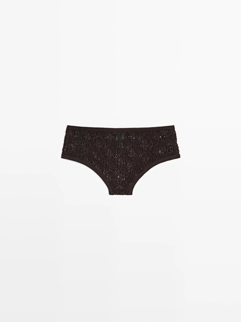 Шорты из хлопково-шерстяной смеси с ажурными деталями