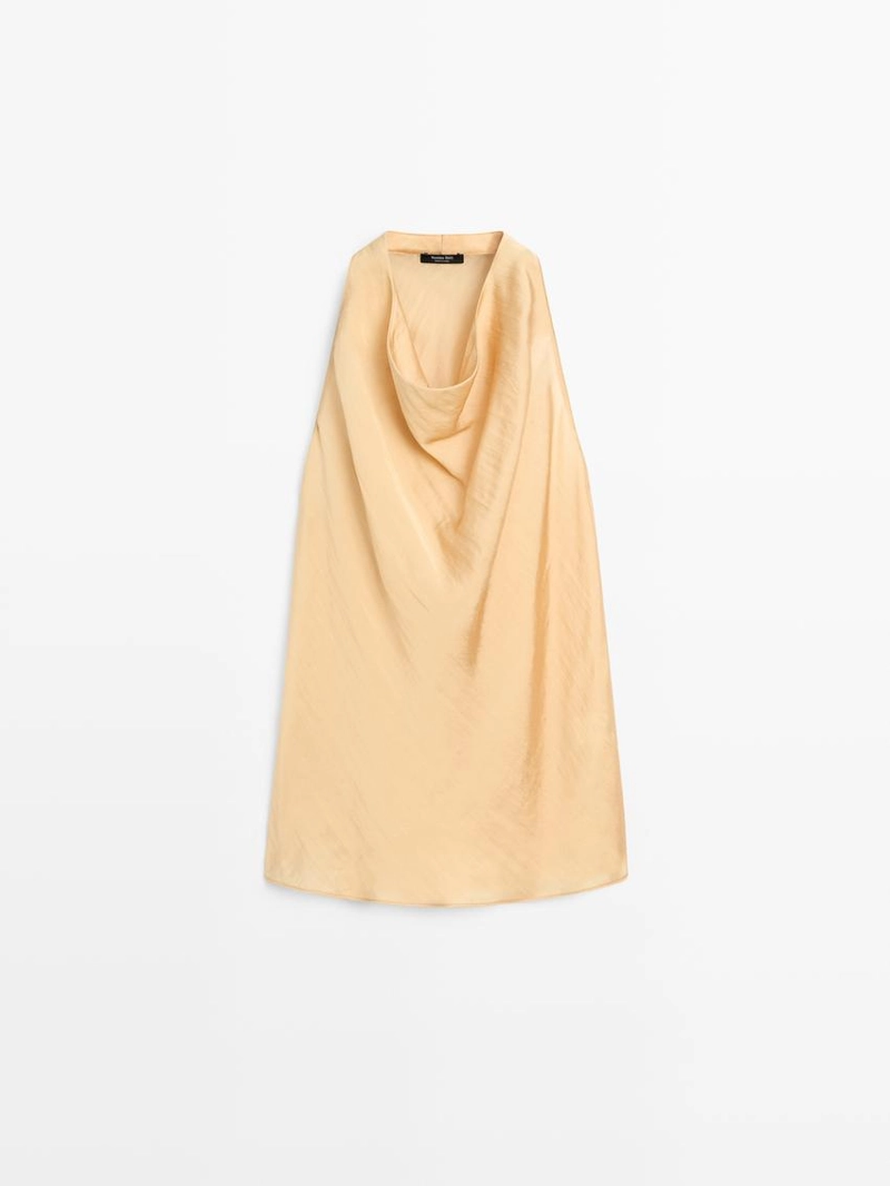 Топ с длинной горловиной и драпировкой