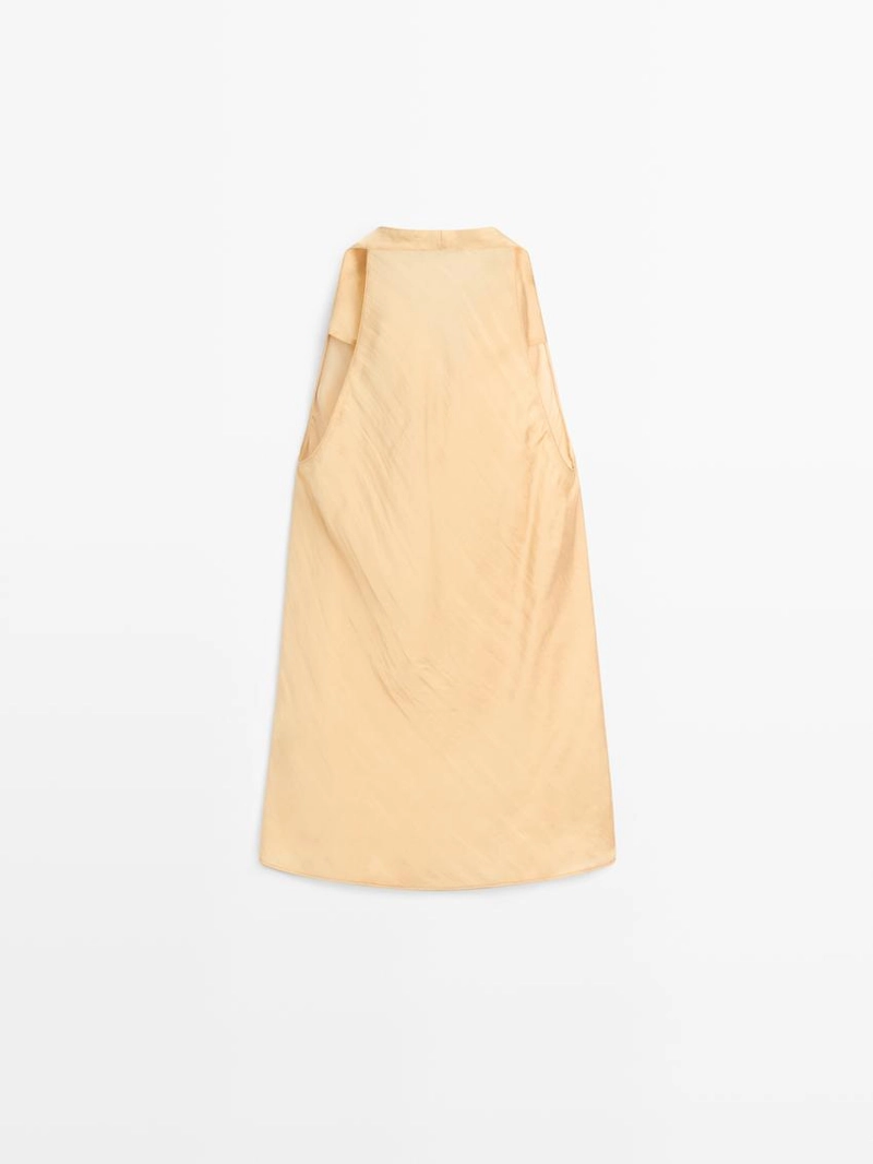 Топ с длинной горловиной и драпировкой