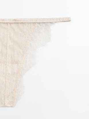 Шелковые трусики с кружевными деталями- Заказать в России